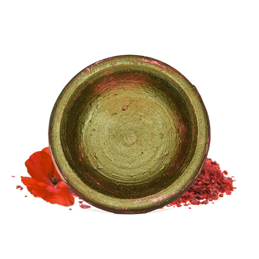 KING OF HANDMADE Moroccan Aker Fassi Deep Red Stain & Gloss – Natural Long-Lasting Lipstick & Cheek Tint with Plant-Based Poppy & Grenadine Peel for Calming Antioxidant Care